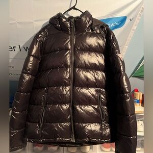 Mens guess puffer jacket black